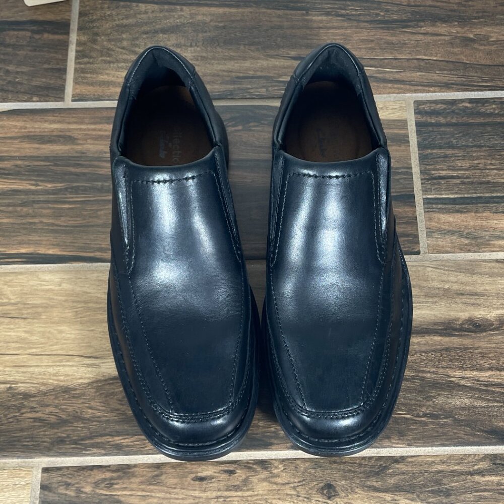 Clarks Kempton Free Shoes Mens Size 9 Wide Black Leather Casual Loafer - Picture 12 of 13